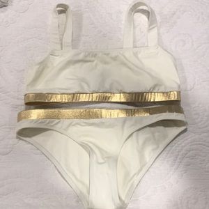 Solid and Striped 2 piece suit